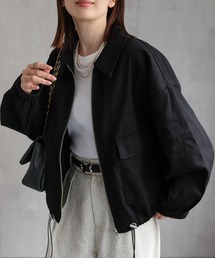 sakishimatokyo | 新色追加 デニムブルゾン/裾ドロスト付き調整可能/ケミカルウォッシュ(デニムジャケット)