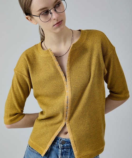 M TO R（ムウトアール）の「HOCK THERMAL 5/S TOPS（Tシャツ/カットソー・レディース・ライトグレー/イエロー/ブラック・38/40）」の3枚目の写真