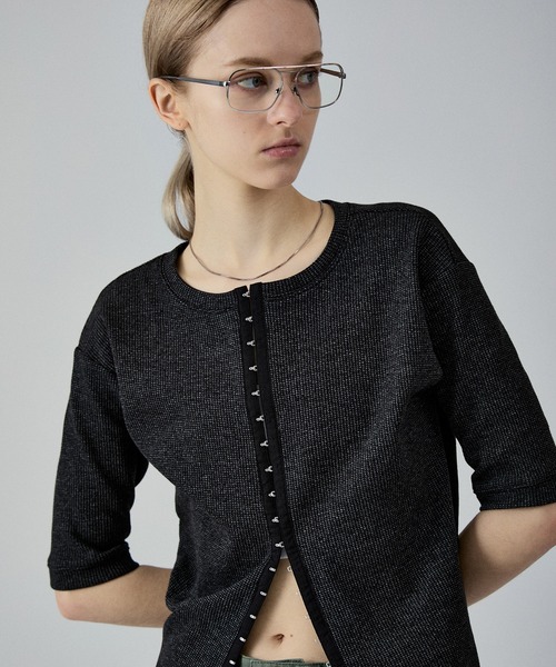 M TO R（ムウトアール）の「HOCK THERMAL 5/S TOPS（Tシャツ/カットソー・レディース・ライトグレー/イエロー/ブラック・38/40）」の2枚目の写真