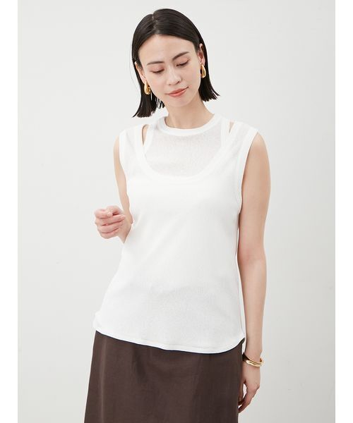 値下げ タグ付き新品未使用ミラオーウェン Mila Owen - 【Mila Owen】※新品タグ付※レイヤードタンクトップ