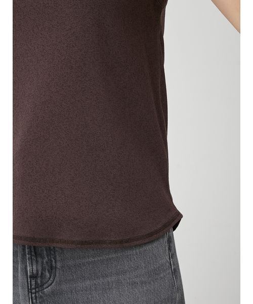 Mila Owen（ミラオーウェン）の「イージーケアタンクレイヤードカットトップス（Tシャツ/カットソー・レディース・ブラック/ダークブラウン/ライム/ホワイト・1/0）」の11枚目の写真