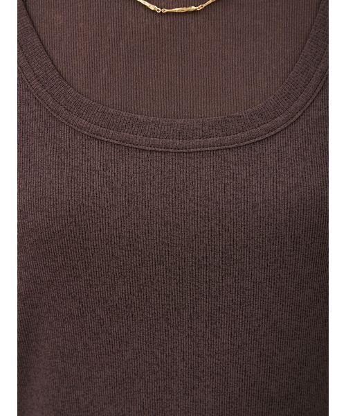 Mila Owen（ミラオーウェン）の「イージーケアタンクレイヤードカットトップス（Tシャツ/カットソー・レディース・ブラック/ダークブラウン/ライム/ホワイト・1/0）」の12枚目の写真