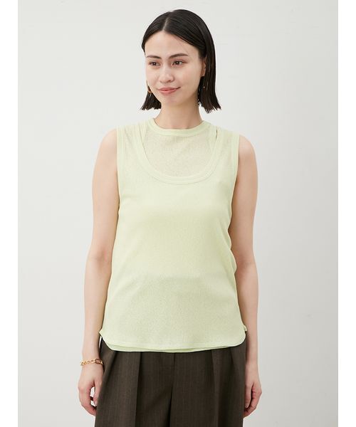 tシャツ イージーケアタンクレイヤードカットトップス レディース イージーケアタンクレイヤードカットトップス（Tシャツ