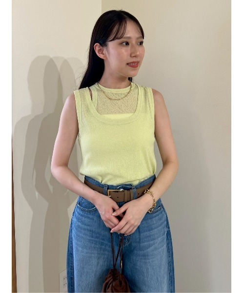 イージーケアタンクレイヤードカットトップス（Tシャツ