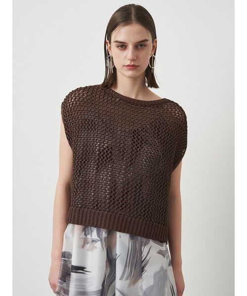 ELENDEEK（エレンディーク）の「メタルライクヤーンメッシュトップス（ニット/セーター・レディース・オフホワイト/ブラウン・FREE）」の17枚目の写真