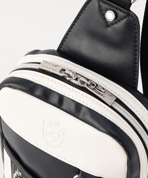 NICOLE CLUB FOR MEN（ニコルクラブフォーメン）の「Admiral別注ボディーバッグ（ボディバッグ/ウエストポーチ・メンズ・ブラック/カーキ/ネイビー/カモフラージュ/ホワイト系・FREE）」の9枚目の写真