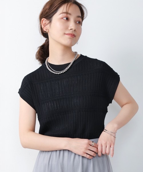 Bou Jeloud(ブージュルード)の「フレンチスリーブニットプルオーバー(ニット/セーター・レディース・ブラック/ブラウン/ライム/A・FREE)」の9枚目の写真