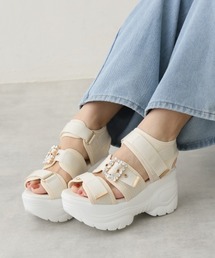 DEMETER（デメテル）の「厚底スポーツサンダル ビジューバックル付き ベルクロ仕様（サンダル）」