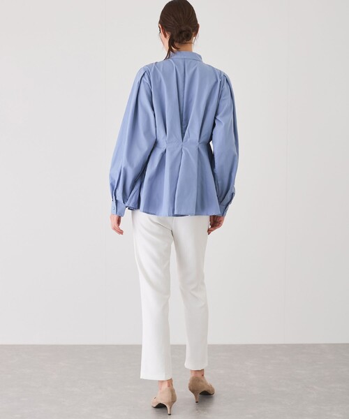 Jayro（ジャイロ）の「ウエストボリュームタックスタンドブラウス（シャツ/ブラウス・レディース・ホワイト系その他/レッド/ブルー/ブラック・M）」の6枚目の写真