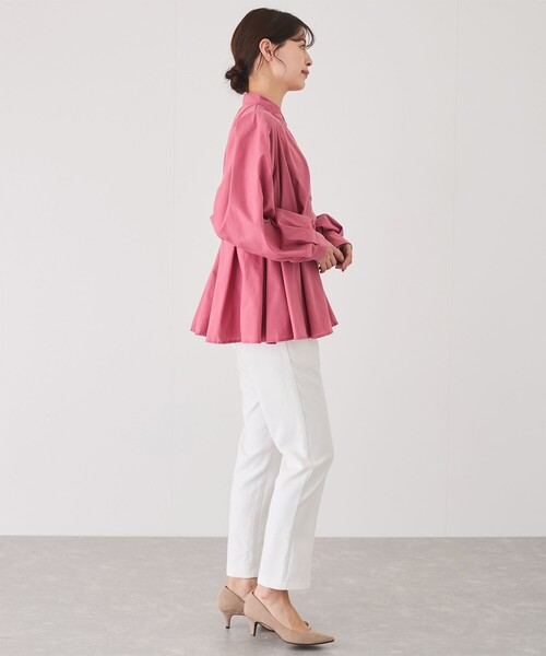 Jayro（ジャイロ）の「ウエストボリュームタックスタンドブラウス（シャツ/ブラウス・レディース・ホワイト系その他/レッド/ブルー/ブラック・M）」の13枚目の写真