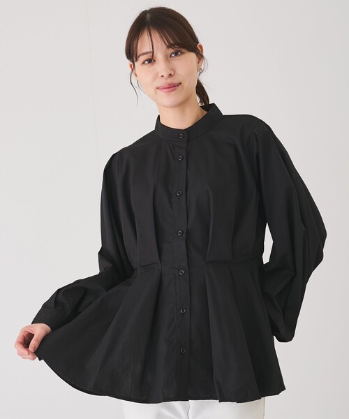 Jayro（ジャイロ）の「ウエストボリュームタックスタンドブラウス（シャツ/ブラウス・レディース・ホワイト系その他/レッド/ブルー/ブラック・M）」の15枚目の写真