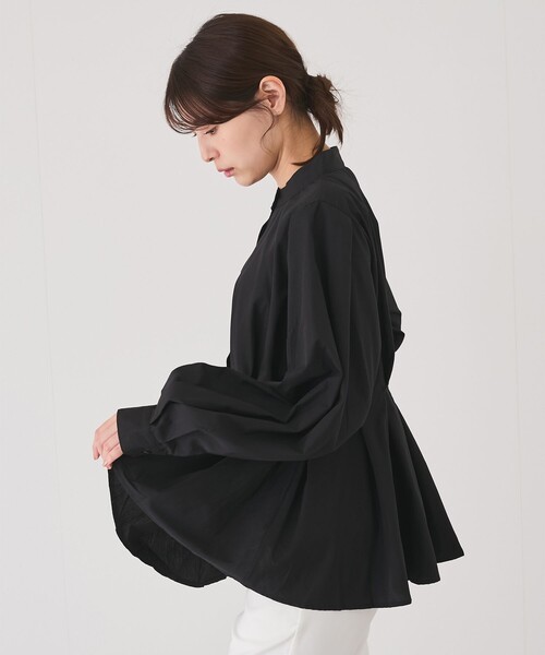 Jayro（ジャイロ）の「ウエストボリュームタックスタンドブラウス（シャツ/ブラウス・レディース・ホワイト系その他/レッド/ブルー/ブラック・M）」の16枚目の写真