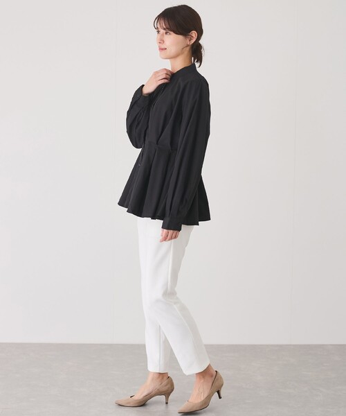 Jayro（ジャイロ）の「ウエストボリュームタックスタンドブラウス（シャツ/ブラウス・レディース・ホワイト系その他/レッド/ブルー/ブラック・M）」の20枚目の写真