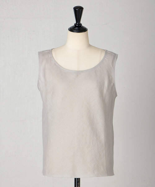 店内商品がすべてレジにて半額！！ 15 quinze》リネンバイヤスタンク（タンクトップ）｜BEARDSLEY トップス