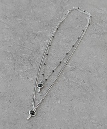 minsobi（ミンソビ）の「ブラックストーン2連チェーンネックレス（ネックレス）」