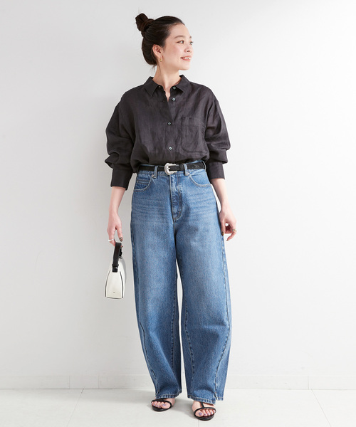 B.C STOCK（ベーセーストック）の「《追加2》【WEB限定】ウォッシャブル / DU JOUR/デュ ジュール BARREL BAGGY JEAN（デニムパンツ・レディース・ブルー・36/38）」の3枚目の写真