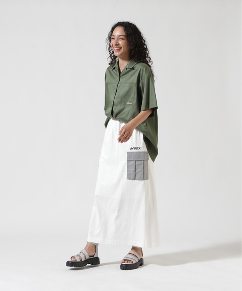 AVIREX（アヴィレックス）の「《WEB&DEPOT限定》JERSEY CARGO SKIRT/ジャージ カーゴスカート（スカート・レディース・ホワイト/オリーブ/ブラック・F）」の6枚目の写真