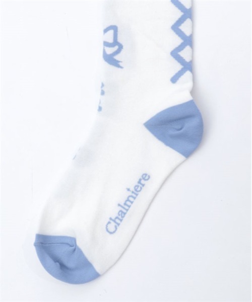 Chalmiere（シャルミエール）の「フローラパールオーバーニー（ソックス/靴下・レディース・パープル/ラベンダー/ピンク/サックスブルー・FREE）」の17枚目の写真