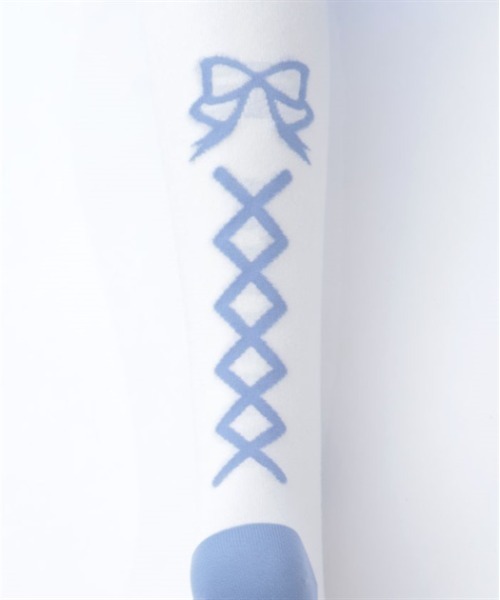 Chalmiere（シャルミエール）の「フローラパールオーバーニー（ソックス/靴下・レディース・パープル/ラベンダー/ピンク/サックスブルー・FREE）」の16枚目の写真