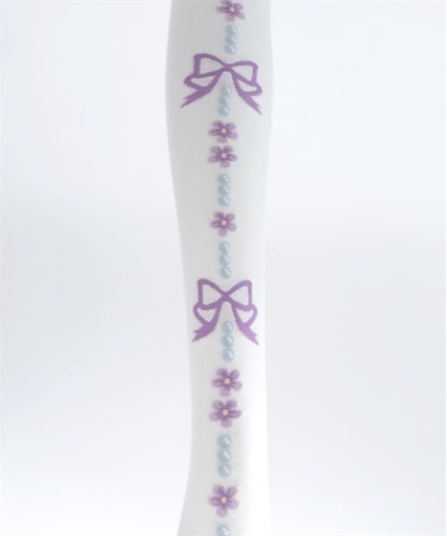 Chalmiere（シャルミエール）の「フローラパールオーバーニー（ソックス/靴下・レディース・パープル/ラベンダー/ピンク/サックスブルー・FREE）」の12枚目の写真