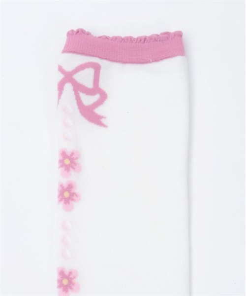 Chalmiere（シャルミエール）の「フローラパールオーバーニー（ソックス/靴下・レディース・パープル/ラベンダー/ピンク/サックスブルー・FREE）」の9枚目の写真