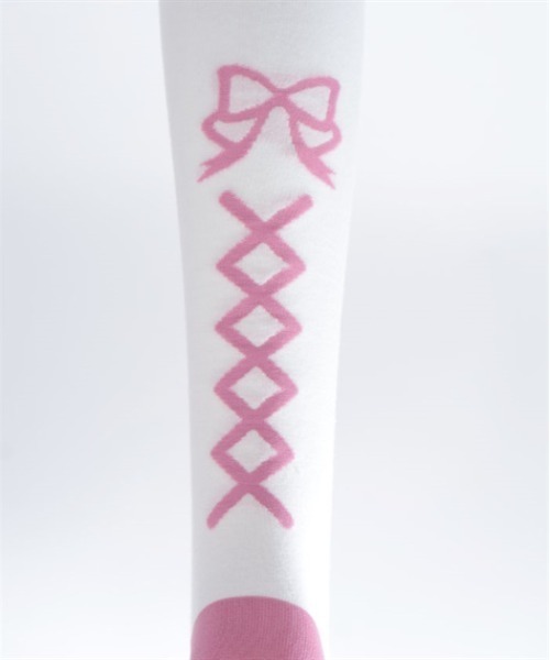 Chalmiere（シャルミエール）の「フローラパールオーバーニー（ソックス/靴下・レディース・パープル/ラベンダー/ピンク/サックスブルー・FREE）」の5枚目の写真