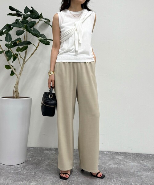 fredy emue（フレディエミュ）の「リネン混ノースリーブニットプルオーバー（タンクトップ・レディース・サックスブルー/イエロー/オフホワイト/ブラウン・38）」の18枚目の写真