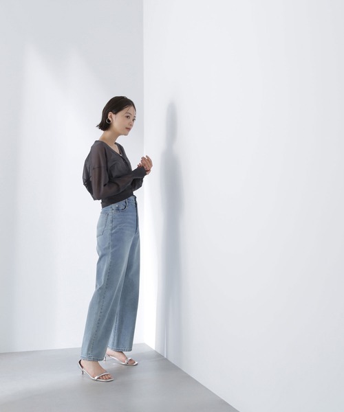 NATURAL BEAUTY BASIC（ナチュラルビューティーベーシック）の「◇【Oggi掲載】ベーシックシアーカーディガン（カーディガン/ボレロ・レディース・チャコールグレー/オフホワイト/ブラウン・FREE）」の14枚目の写真