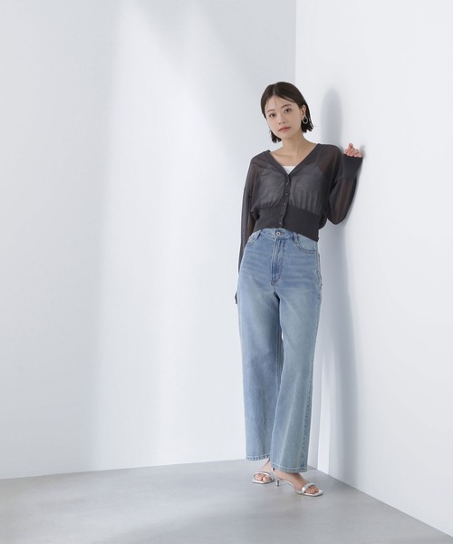 NATURAL BEAUTY BASIC（ナチュラルビューティーベーシック）の「◇【Oggi掲載】ベーシックシアーカーディガン（カーディガン/ボレロ・レディース・チャコールグレー/オフホワイト/ブラウン・FREE）」の16枚目の写真