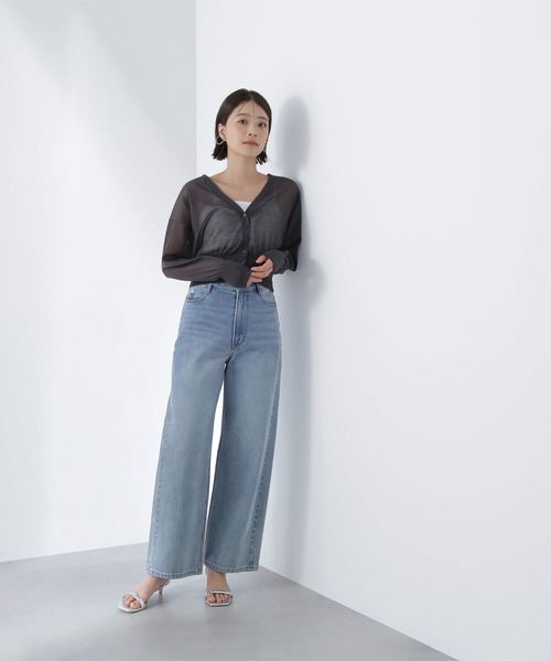NATURAL BEAUTY BASIC（ナチュラルビューティーベーシック）の「◇【Oggi掲載】ベーシックシアーカーディガン（カーディガン/ボレロ・レディース・チャコールグレー/オフホワイト/ブラウン・FREE）」の18枚目の写真