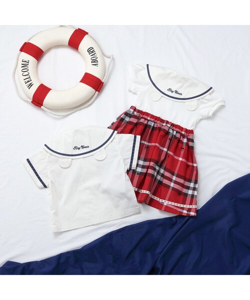 apres les cours（アプレレクール）の「tiny bear セーラー衿半袖シャツ（シャツ/ブラウス・キッズ・アイボリー/ネイビー・80/90/100/110/120）」の9枚目の写真