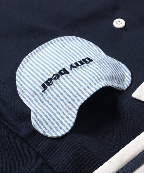 apres les cours（アプレレクール）の「tiny bear セーラー衿半袖シャツ（シャツ/ブラウス・キッズ・アイボリー/ネイビー・80/90/100/110/120）」の14枚目の写真