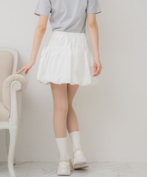 ems excite（エムズエキサイト）の「ハイウエストバルーンミニSK（スカート・レディース・ブラック/オフホワイト・FREE）」の11枚目の写真