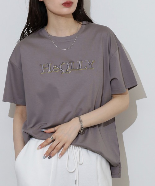 BRODIAEA（ブローディア）の「BRODIAEA ぷっくり立体ロゴ半袖Tシャツ（Tシャツ/カットソー・レディース・サックスブルー/オフホワイト/ネイビー/キャメル/グレイッシュベージュ・40）」の15枚目の写真