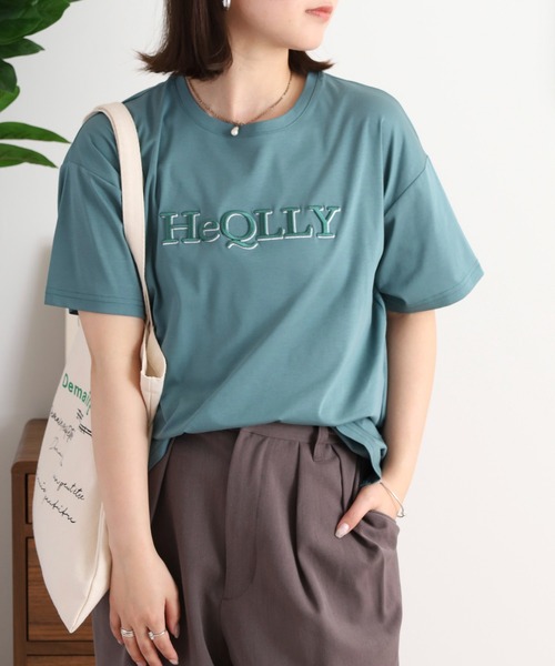 BRODIAEA（ブローディア）の「BRODIAEA ぷっくり立体ロゴ半袖Tシャツ（Tシャツ/カットソー・レディース・サックスブルー/オフホワイト/ネイビー/キャメル/グレイッシュベージュ・40）」の18枚目の写真