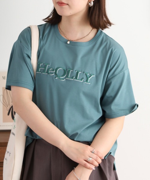 BRODIAEA（ブローディア）の「BRODIAEA ぷっくり立体ロゴ半袖Tシャツ（Tシャツ/カットソー・レディース・サックスブルー/オフホワイト/ネイビー/キャメル/グレイッシュベージュ・40）」の20枚目の写真