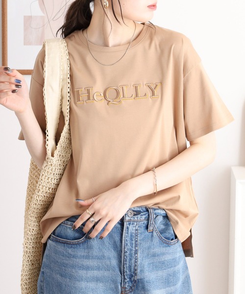BRODIAEA（ブローディア）の「BRODIAEA ぷっくり立体ロゴ半袖Tシャツ（Tシャツ/カットソー・レディース・サックスブルー/オフホワイト/ネイビー/キャメル/グレイッシュベージュ・40）」の22枚目の写真