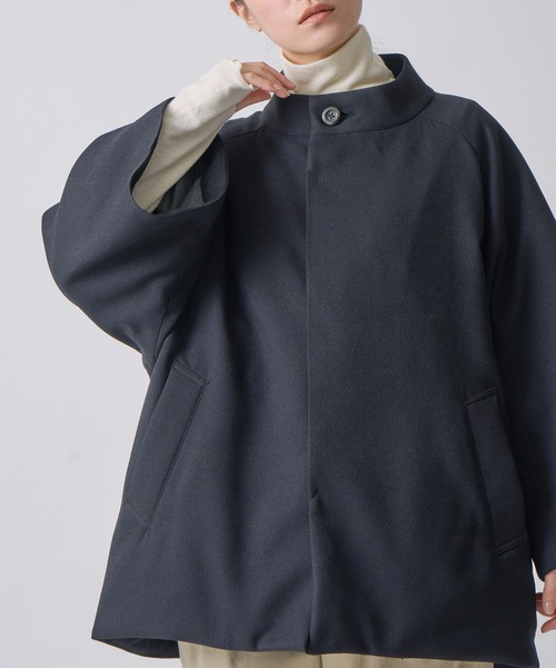 miffew(ミフュー)の「「miffew/ ミフュー」CAPE DOWN COAT(ダウンジャケット/コート・レディース・グレイッシュベージュ/ブラック/ブラウン・2/1)」の4枚目の写真