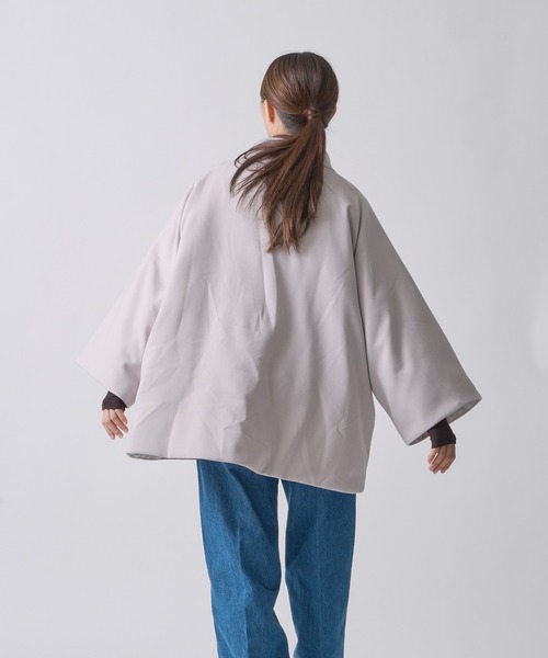 miffew(ミフュー)の「「miffew/ ミフュー」CAPE DOWN COAT(ダウンジャケット/コート・レディース・グレイッシュベージュ/ブラック/ブラウン・2/1)」の7枚目の写真
