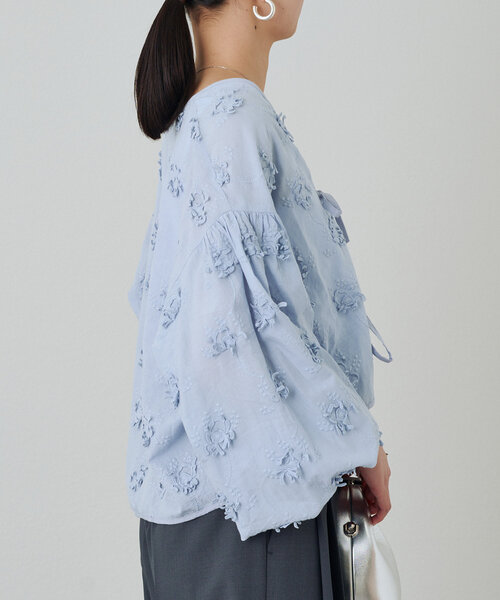 crinkle crinkle 3D embroidery ボレロブラウス crinkle crinkle crinkle 別注 3D embroidery ボレロブラウス