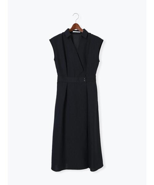 Te chichi TERRASSE（テチチテラス）の「麻調カシュクールワンピース《2025summer catalog item》（ワンピース・レディース・ベージュ/ブルー/チャコールグレー・F）」の2枚目の写真