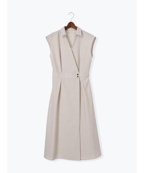 Te chichi TERRASSE（テチチテラス）の「麻調カシュクールワンピース《2025summer catalog item》（ワンピース・レディース・ベージュ/ブルー/チャコールグレー・F）」の7枚目の写真