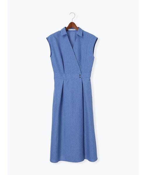 Te chichi TERRASSE（テチチテラス）の「麻調カシュクールワンピース《2025summer catalog item》（ワンピース・レディース・ベージュ/ブルー/チャコールグレー・F）」の8枚目の写真