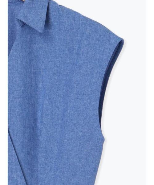 Te chichi TERRASSE（テチチテラス）の「麻調カシュクールワンピース《2025summer catalog item》（ワンピース・レディース・ベージュ/ブルー/チャコールグレー・F）」の11枚目の写真
