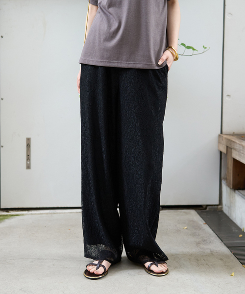 Rouge vif（ルージュヴィフ）の「レースストレートパンツ（その他パンツ・レディース・ブラック・38/36）」の2枚目の写真