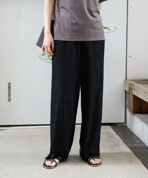 Rouge vif（ルージュヴィフ）の「レースストレートパンツ（その他パンツ・レディース・ブラック・38/36）」の3枚目の写真