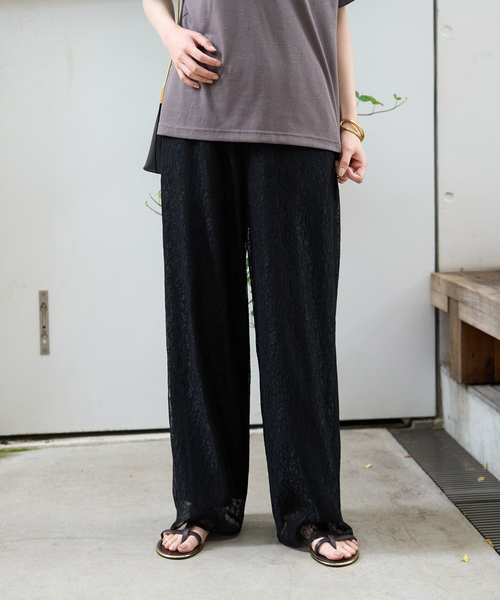 Rouge vif（ルージュヴィフ）の「レースストレートパンツ（その他パンツ・レディース・ブラック・38/36）」の4枚目の写真