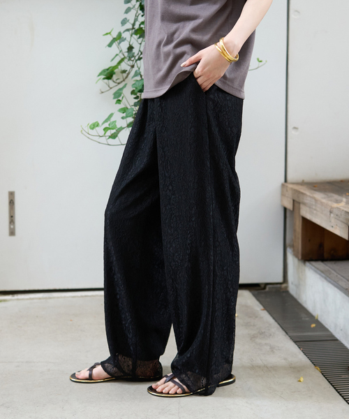 Rouge vif（ルージュヴィフ）の「レースストレートパンツ（その他パンツ・レディース・ブラック・38/36）」の5枚目の写真