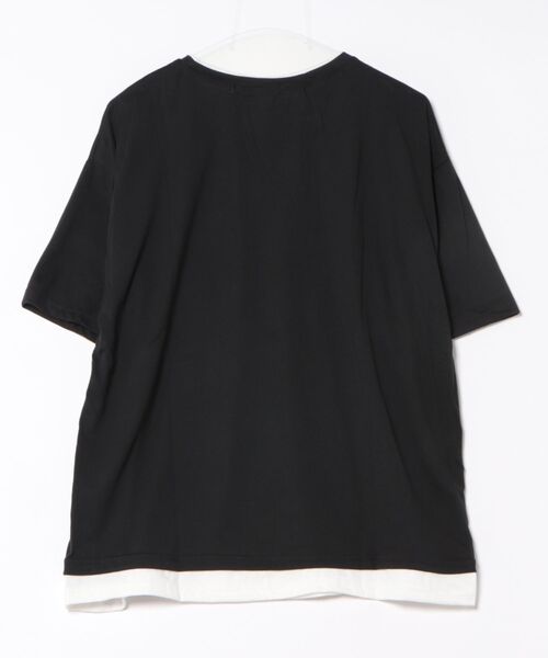 Bling Leads(ブリングリーズ)の「Z)【BLINGLEADS】IZSSM-23-020 レイヤード風S/S TEE(Tシャツ/カットソー・メンズ・ネイビー/ブラック・MEDIUM/LARGE/X-LARGE)」の3枚目の写真
