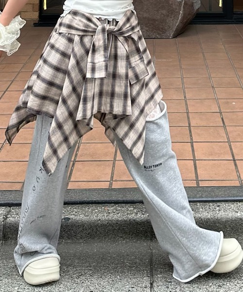 Alley Tokyo(アリートーキョー)の「手巻きチェックボトム(スカート・レディース・ブラック系/ピンク系/レッド/ベージュ/ネイビー・F)」の2枚目の写真